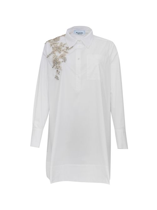 Abito in popeline con ricamo gioiello BLUGIRL | RA6144 T294311111